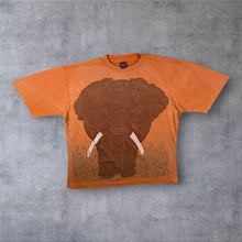 Load image into Gallery viewer, Vintage 90's Tinga Tinga Elephant Animal Wildlife Graphic Faded Orange T-Shirt