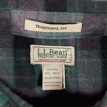 Load image into Gallery viewer, Vintage LL Bean Chamois Cloth Shirt XXL Green Plaid Heavyweight Flannel Workwear 2XL