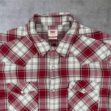 Load image into Gallery viewer, Levi's Red Tab White Red Check Western Popper Long Sleeve Shirt