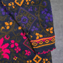 Load image into Gallery viewer, Vintage 90's Made In UK Floral Abstract Patterned Acrylic Knit Jumper