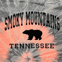 Load image into Gallery viewer, Smoky Mountains “Tennessee” Embroidered Souvenir Bear Spellout Tie Dye T-Shirt