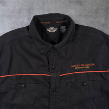 Load image into Gallery viewer, Harley Davidson MotorClothes Mechanic Shirt Mens M Black Embroidered Biker
