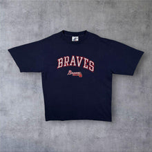 Load image into Gallery viewer, Vintage Logo Athletic MLB Atlanta Braves Embroidered Baseball Single Stitch T-Shirt