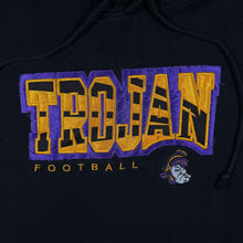 Load image into Gallery viewer, CI Sport Trojans Football Hoodie Black Gold Purple USA College Applique Sweatshirt
