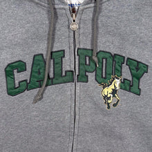 Load image into Gallery viewer, Champion "Calpoly" San Luis Obispo Embroidered College Zip Grey Hoodie