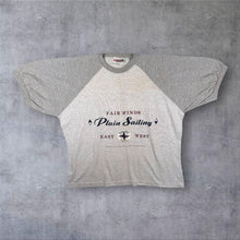 Load image into Gallery viewer, Vintage 90's Concept Man "Plain Sailing" Nautical Graphic Grey Raglan T-Shirt