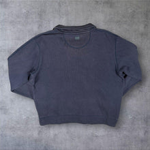 Load image into Gallery viewer, Animal Embroidered Mini Logo Skater Surfer 1/4 Zip Faded Navy Blue Sweatshirt
