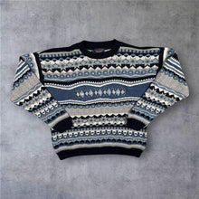 Load image into Gallery viewer, Vintage 90s The Sweater Shop Jumper Medium Geometric Fair Isle Knit Made UK