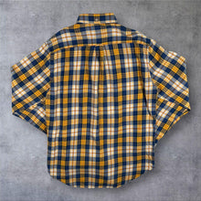 Load image into Gallery viewer, GANT Shirt Mens M Navy Yellow Check Plaid Flannel Long Sleeve Regular Fit