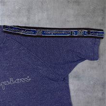 Load image into Gallery viewer, Vintage Champion Big Spellout Graphic Logo Tape Sleeve Blue Short Sleeve T-Shirt