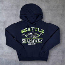 Load image into Gallery viewer, NFL Team Apparel Seattle Seahawks Football Graphic Navy Blue Hoodie