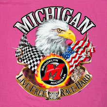 Load image into Gallery viewer, Michigan (2019) "Live Free Race Hard" Speedway Motorsports Pink Graphic T-Shirt