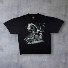 Load image into Gallery viewer, Early 00's Rock Tees Gothic Fantasy Dragon Graphic Black Cotton T-Shirt