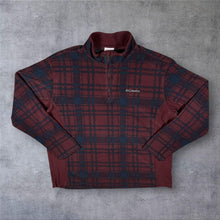 Load image into Gallery viewer, Columbia Sportswear Tartan Check Blue Red 1/4 Zip Fleece Sweatshirt