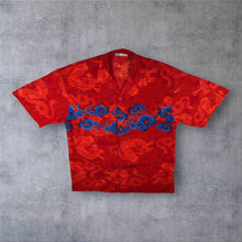 Load image into Gallery viewer, Vintage Fei Yang Goth Y2k Traditional Dragon Graphic Red Short Sleeve Shirt