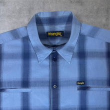 Load image into Gallery viewer, Vintage Wrangler Blue Mix Check Short Sleeve Cotton Shirt