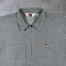 Load image into Gallery viewer, Vintage Ben Davis Hickory Stripe Half Zip Shirt Made In USA 90s Workwear XL