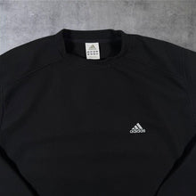 Load image into Gallery viewer, Adidas Embroidered Mini Logo Black Fleece Mock Neck Sweatshirt