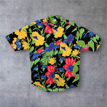 Load image into Gallery viewer, Vintage Vibrant Hawaiian Floral Patterned Viscose Short Sleeve Shirt