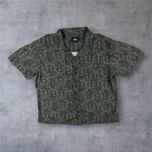 Load image into Gallery viewer, Stussy Python Snakeskin Print Shirt Large Green Black Skater Streetwear