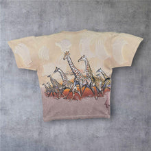 Load image into Gallery viewer, Vintage 90s Rainforest Cafe Orlando Giraffe T Shirt All Over Print AOP Wildlife Tee XL