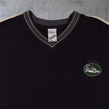 Load image into Gallery viewer, Vintage Warner Bros. Looney Tunes (1998) Bugs Bunny Embroidered Black V-Neck Sweatshirt