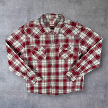 Load image into Gallery viewer, Levi's Red Tab White Red Check Western Popper Long Sleeve Shirt