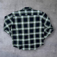 Load image into Gallery viewer, Vintage Faoyun Plaid Flannel Shirt Mens Large Green Black Check 90s Grunge