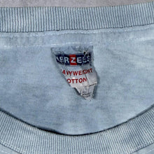 Load image into Gallery viewer, Jerzees (2011) White Tiger Animal Wildlife Graphic Blue Tie Dye T-Shirt