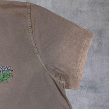 Load image into Gallery viewer, Weird Fish Cartoon Spellout Graphic Heavy Faded Khaki Cotton T-Shirt