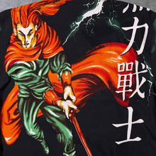 Load image into Gallery viewer, Vintage Crossball Goth Y2K Anime Manga Samurai Black Short Sleeve Shirt