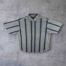 Load image into Gallery viewer, Vintage 90s Basic Editions Striped Shirt Mens Blue Boxy Y2K Skater