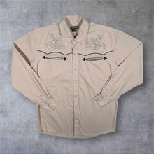 Load image into Gallery viewer, Atlas For Men Cowboy Western Filigree Panel Beige Long Sleeve Popper Shirt