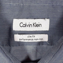Load image into Gallery viewer, CK Calvin Klein "Slim Fit Performance Non Iron" Blue Long Sleeve Cotton Dress Shirt