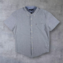 Load image into Gallery viewer, Tommy Hilfiger Mens M Linen Blend Shirt Blue Short Sleeve Button Down Medium