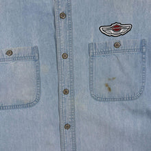 Load image into Gallery viewer, Harley Davidson 100th Anniversary Denim Shirt XL 2003 Y2K Embroidered Biker