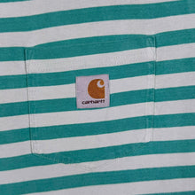 Load image into Gallery viewer, Carhartt WIP Mini Pocket Logo Green Pale Green-Grey Striped Cotton T-Shirt