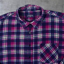 Load image into Gallery viewer, Vintage Vesta Red Black White Green Plaid Check Cotton Long Sleeve Flannel Shirt
