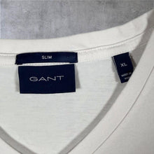 Load image into Gallery viewer, GANT "Slim" Embroidered Mini Logo Classic White Cotton V-Neck T-Shirt