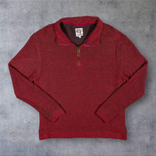 Load image into Gallery viewer, Ocean Pacific OP Y2K Quarter Zip Jumper L Red Textured Knit Surf Skate 00s