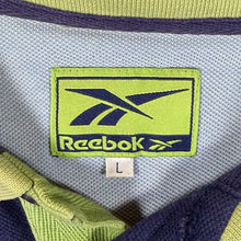 Load image into Gallery viewer, Vintage Reebok Embroidered Mini Logo Navy Blue Green Short Sleeve Polo Shirt