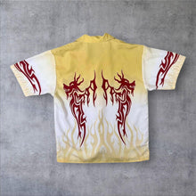 Load image into Gallery viewer, Early 00's Sweety Collection Gothic Y2K Tribal Dragon Yellow Short Sleeve Shirt