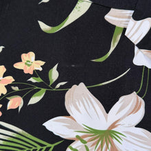 Load image into Gallery viewer, Vintage L'Homme Moderne Hawaiian Floral Black Polyester Short Sleeve Shirt