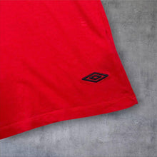 Load image into Gallery viewer, Umbro England Football Embroidered Mini Logo Tape Sleeve Short Sleeve T-Shirt