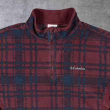 Load image into Gallery viewer, Columbia Sportswear Tartan Check Blue Red 1/4 Zip Fleece Sweatshirt