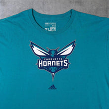 Load image into Gallery viewer, Adidas NBA Charlotte Hornets Basketball Logo Graphic Blue Cotton Short Sleeve T-Shirt