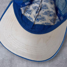 Load image into Gallery viewer, Von Dutch USA Y2K Patch Logo White Blue Trucker Mesh Baseball Cap