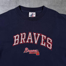 Load image into Gallery viewer, Vintage Logo Athletic MLB Atlanta Braves Embroidered Baseball Single Stitch T-Shirt