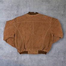 Load image into Gallery viewer, Vintage Croft & Barrow Brown Genuine Leather Bomber Jacket Mens Large L Y2K