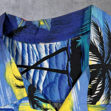 Load image into Gallery viewer, Vintage Palmwave Hawaiian Tropical Pattern Blue Multi Colour Short Sleeve Shirt